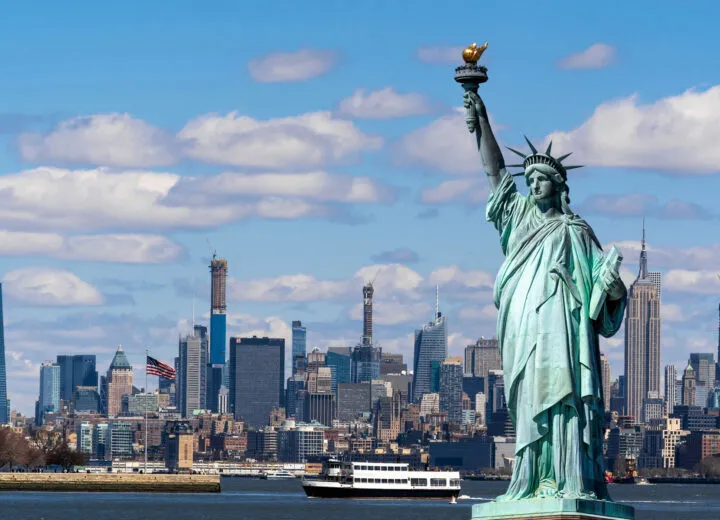 Statue of Liberty in New York City, ideal for luxury city vacations and iconic U.S. travel experiences