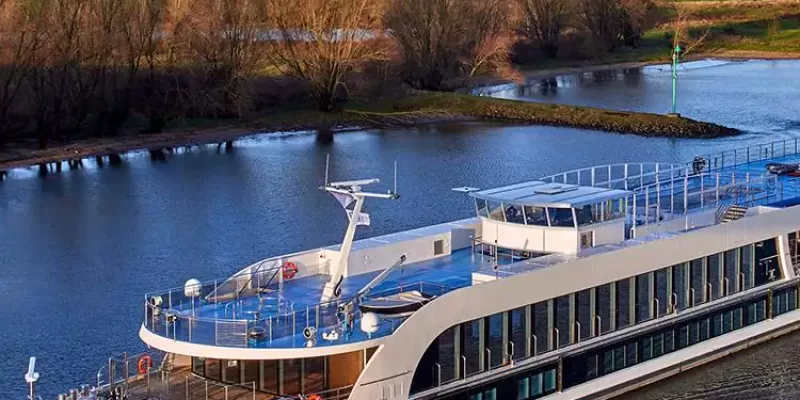 AmaLucia river cruise ship by AmaWaterways cruising through Europe’s scenic waterways